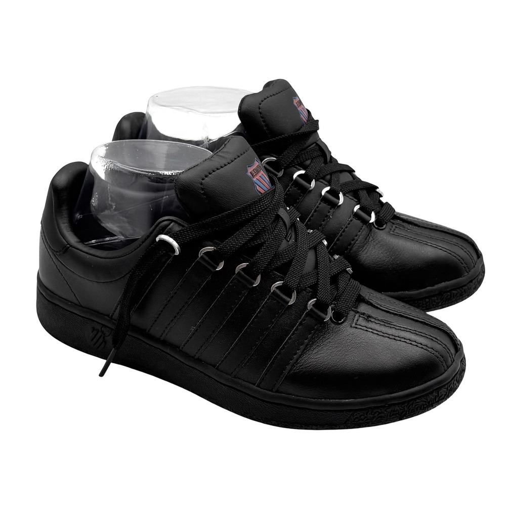 K-Swiss Classic VN Sneakers Size 7 Black Leather Low Top Retro Streetwear 95826